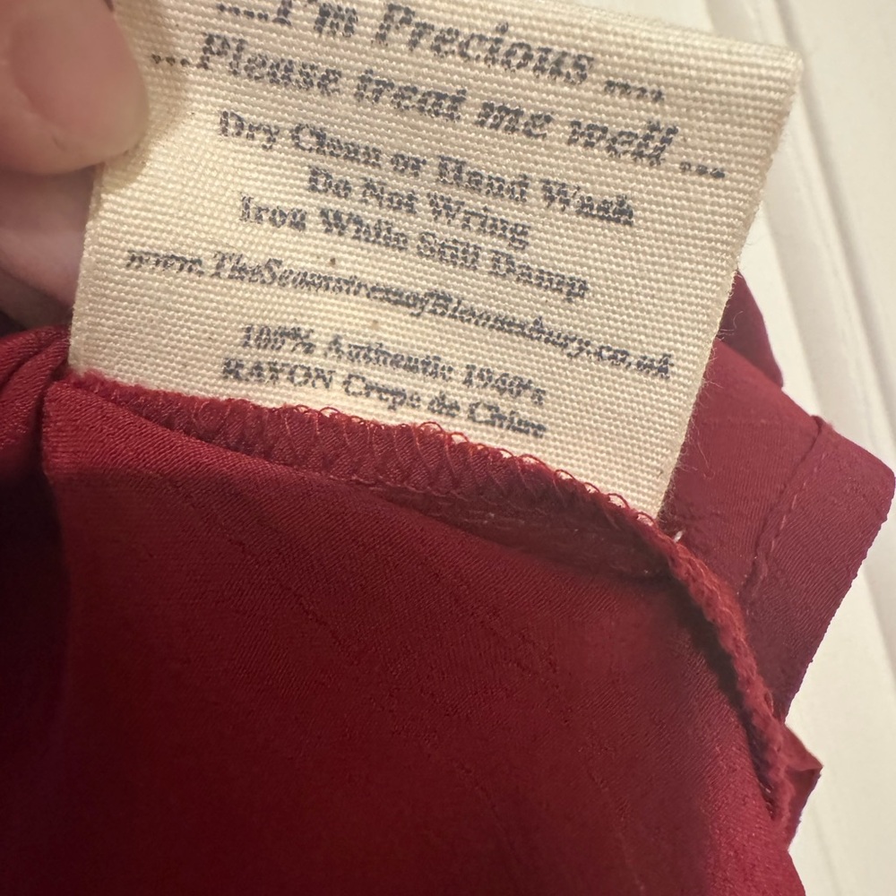 Tie-Neck Burgundy Blouse for Women - Picture 6 of 8